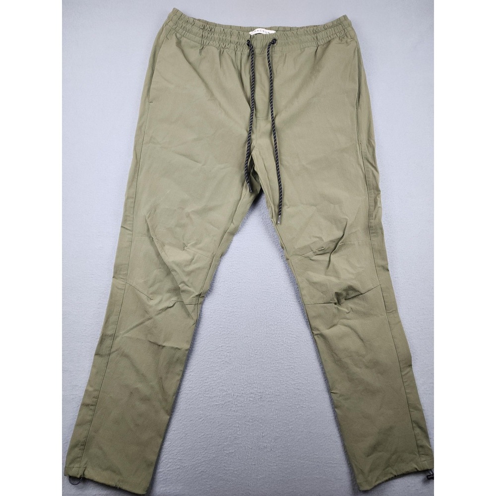 PacSun Track Pants Mens XL Green Nylon Stretch Jogger Elastic Waist Mesh Lined